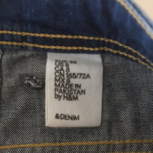 H&M Jean Shorts Flap Pocket Distressed Blue - Picture 6 of 14